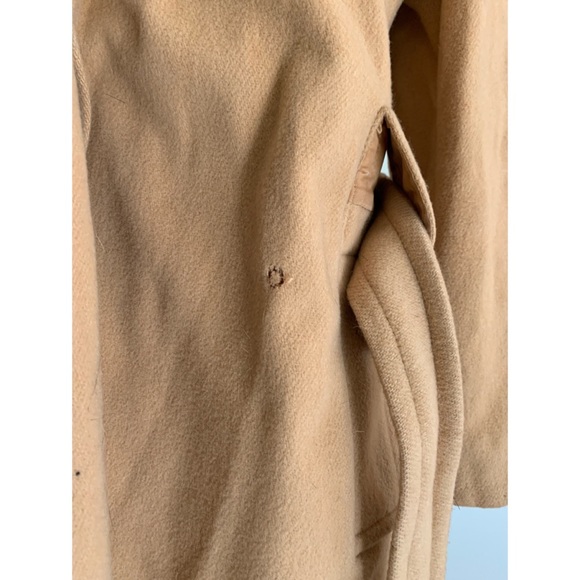 Vintage Wool Coat Fur Collar Belted Jacket Fur Collar Size S - Picture 4 of 13